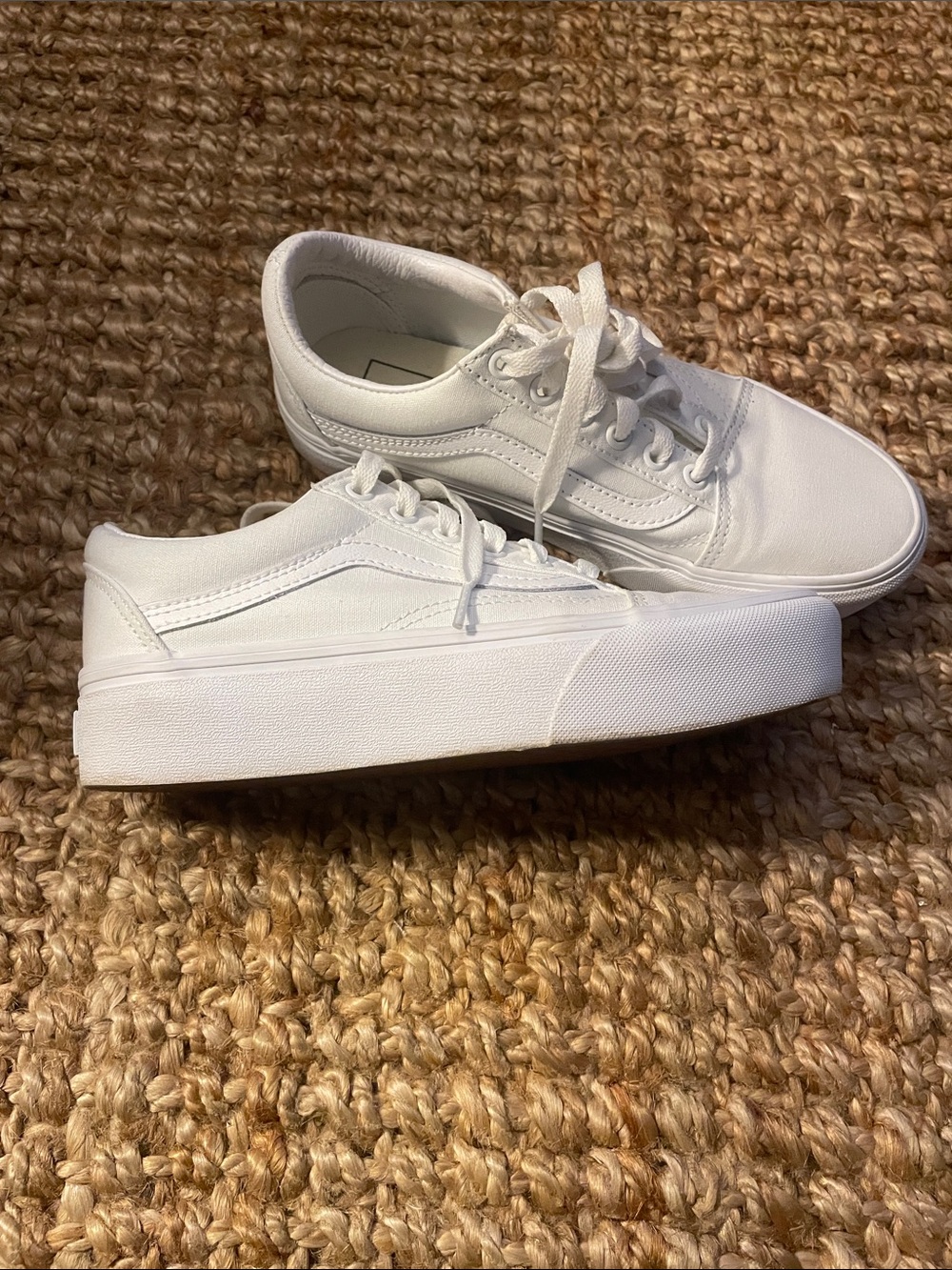 Vans White Platform Old Skool Sneakers